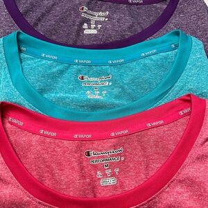 Bundle of 3 Champion Pink Long Sleeve Polo Tees
